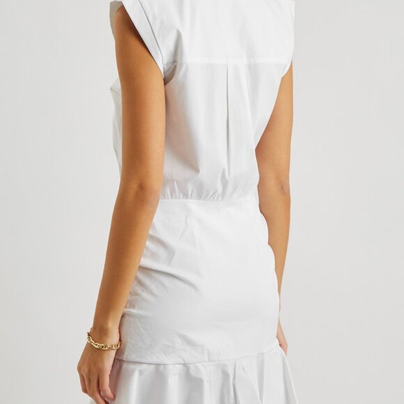 NIB$478 Veronica Beard Bell Stretch-Cotton Bottom Ruched Shirt Dress 0 XS - Picture 4 of 16